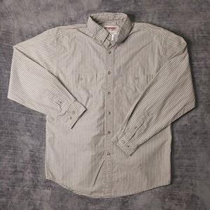Wrangler Rugged Button Down Large Mens Long Sleeve Casual Gray